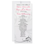 black and pink  Wedding program Custom Rack Cards