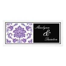 Black and Purple Damask Wedding Invitation