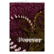 Black and Purple Heart Swirls Card