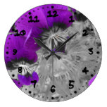 Black and Purple Pansy Effect wall clocks