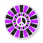 BLACK AND PURPLE PEACE SIGN FRIDGE MAGNET