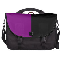 Black and Purple Split Color Laptop Commuter Bag