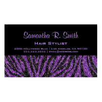 Black and Purple Zebra Professional Business Card business cards