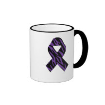 Black and Purple Zebra Stripe Awareness Ribbon Mug