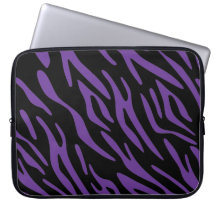 Black and Purple Zebra Stripe Laptop Sleeve