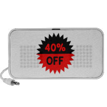 Black and Red 40 Percent Off Laptop Speaker