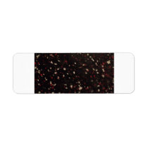 black and red and white speckled pattern labels
