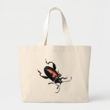Black and Red Beetle bug Canvas Bag