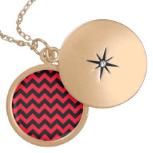 Black and Red Chevrons Necklace