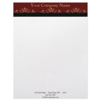 Black and Red Damask Gold Scroll