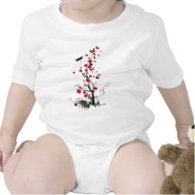 Black and Red Flowers T-shirt