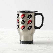 Black and Red Footballs Mugs