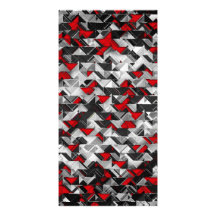 Black and Red Geometric Explosion Personalized Photo Card