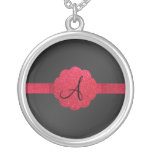 Black and red glitter monogram custom jewelry