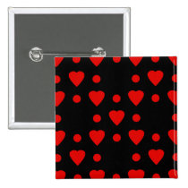 Black and Red heart pattern buttons