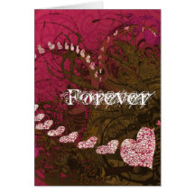 Black and Red Heart Swirls - Greeting Card