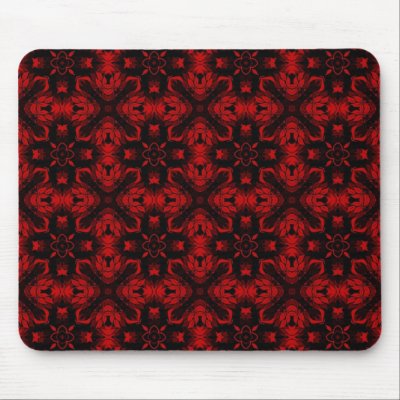 Black and Red Lace Abstract Mousepad by naturetees