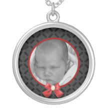 Black and Red Photo Necklace