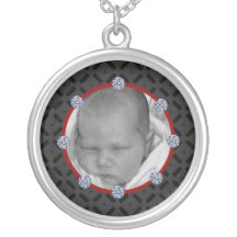 Black and Red Photo Necklace