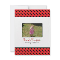 Black and Red Polka Dot Lady Bug Party Invitation