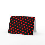 Black and Red Polka Dots Greeting Cards