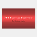 Black and Red Rectangular Business Sticker