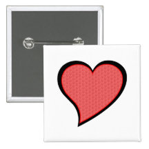 Black And Red Rose Filled Heart Pins