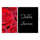 Black and Red Roses Table Number Card
