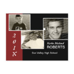 Black and Red Scrapbook style Grad Invite Post Card