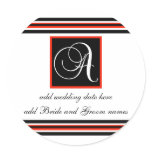 Black And Red Stripe Monogram A Reminder Stickers