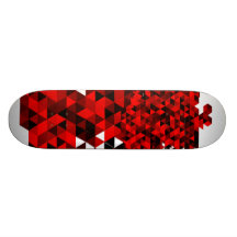 Black and Red Triangles Pattern Skateboard Deck