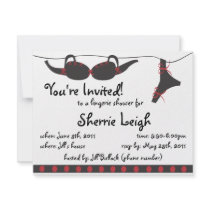 Black and red undies bridal shower invitation