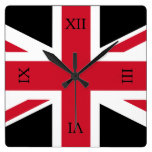 Black and Red Union Jack Wallclocks