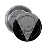 Black and Silver Football Helmet and Ball Pinback Button