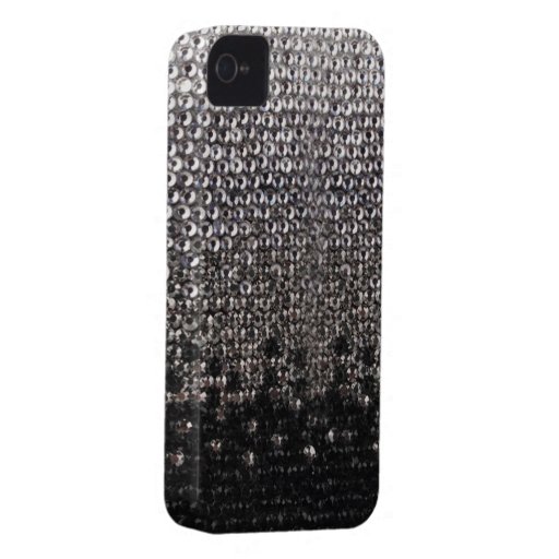 Black and Silver Glitter Bling Cover iPhone 4 Case