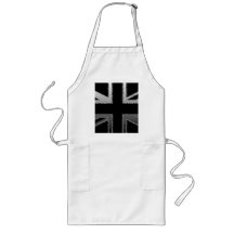 Black and Silver Grey Union Jack Flag Apron