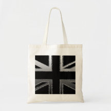 Black and Silver Grey Union Jack Flag Bag