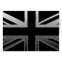 Black and Silver Grey Union Jack Flag Cards