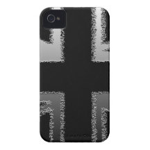 Black and Silver Grey Union Jack Flag Case-Mate iPhone 4 Case