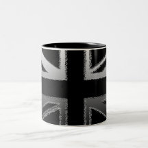 Black and Silver Grey Union Jack Flag Mug
