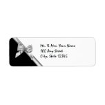 Black and Silver Satin Ribbon Custom Return Address Label