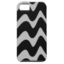 Black and Silver Wavy Lines iPhone 5 Cases