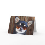 Black and tan Chihuahua greeting card
