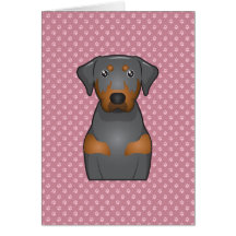 Black and Tan Coonhound Cartoon Paws Greeting Card