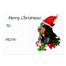 Black and Tan Coonhound Christmas Gift Name Tags Business Card