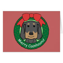 Black and Tan Coonhound Christmas Greeting Card