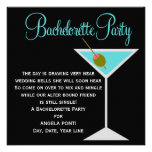 Black and Teal Bachelorette Personalized Invitations