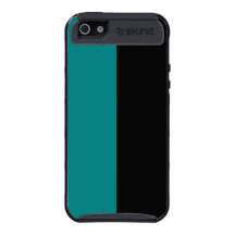 Black and Teal Split Color Scheme iPhone 5 Cases