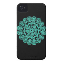 Black and Turquoise Crochet Case-Mate iPhone 4 Case