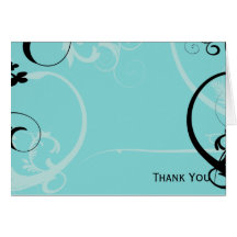 Black and Turquoise Floral Cards